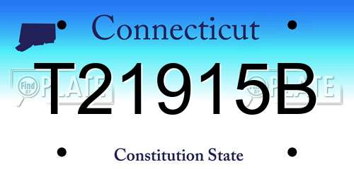 T21915B Connecticut License Plate