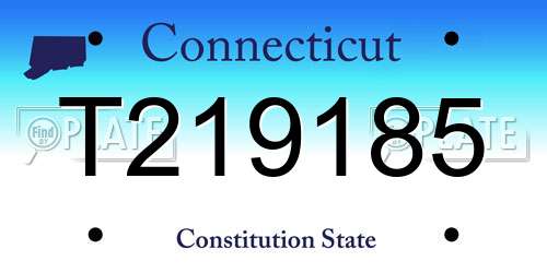 T219185 Connecticut License Plate