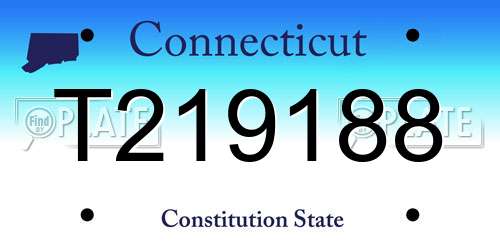 T219188 Connecticut License Plate