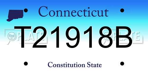T21918B Connecticut License Plate