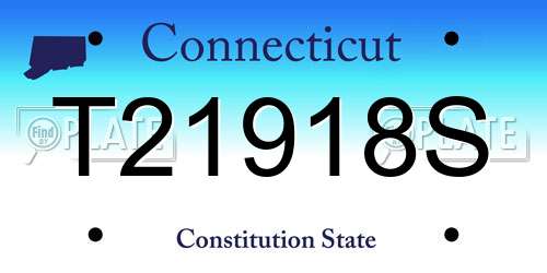 T21918S Connecticut License Plate