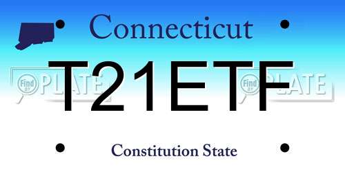 T21ETF Connecticut License Plate