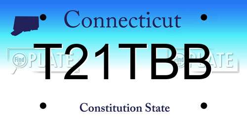 T21TBB Connecticut License Plate
