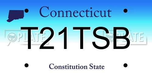 T21TSB Connecticut License Plate