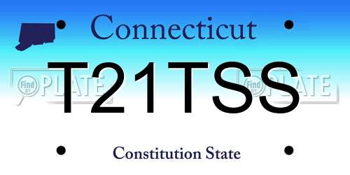 T21TSS Connecticut License Plate