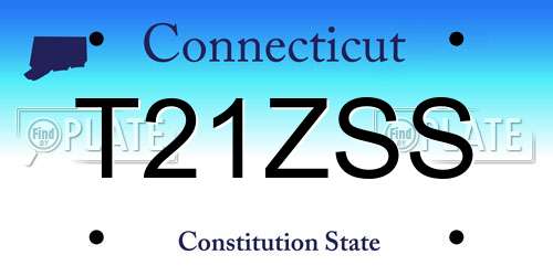 T21ZSS Connecticut License Plate