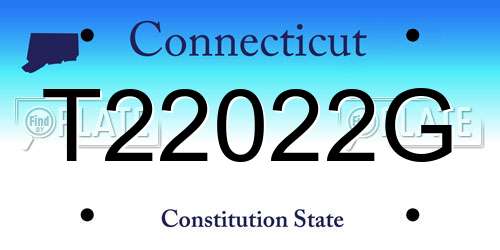 T22022G Connecticut License Plate