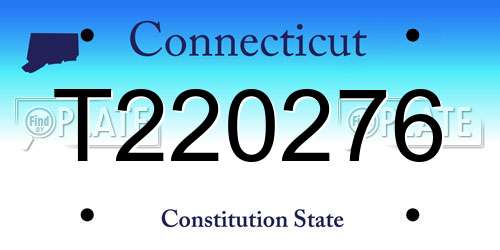 T220276 Connecticut License Plate
