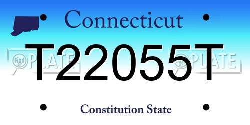 T22055T Connecticut License Plate