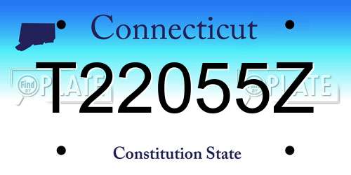 T22055Z Connecticut License Plate