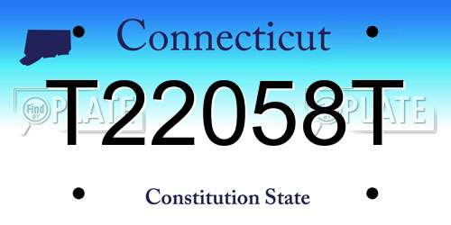 T22058T Connecticut License Plate