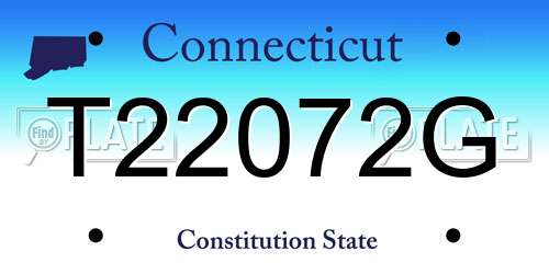 T22072G Connecticut License Plate