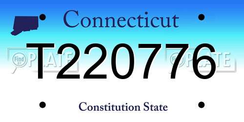 T220776 Connecticut License Plate