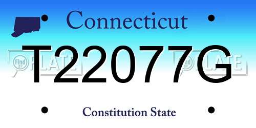 T22077G Connecticut License Plate