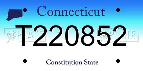T220852 Connecticut License Plate