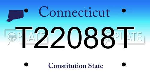 T22088T Connecticut License Plate