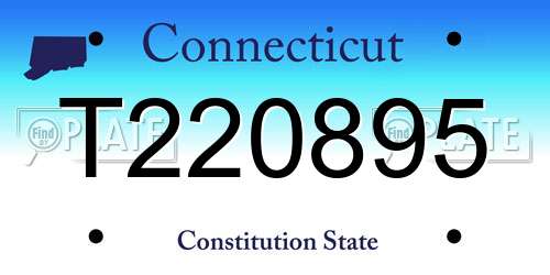 T220895 Connecticut License Plate