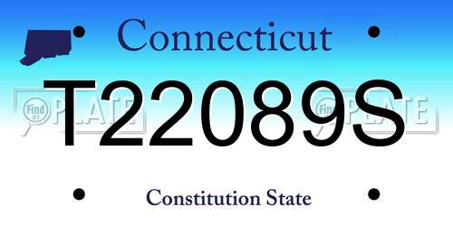 T22089S Connecticut License Plate