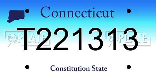 T221313 Connecticut License Plate