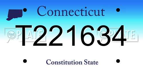 T221634 Connecticut License Plate