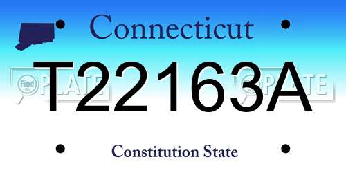 T22163A Connecticut License Plate
