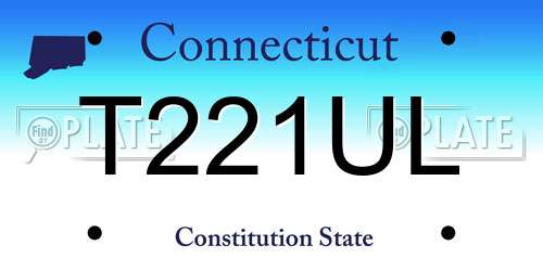 T221UL Connecticut License Plate