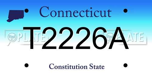 T2226A Connecticut License Plate