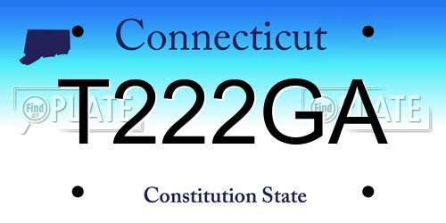 T222GA Connecticut License Plate