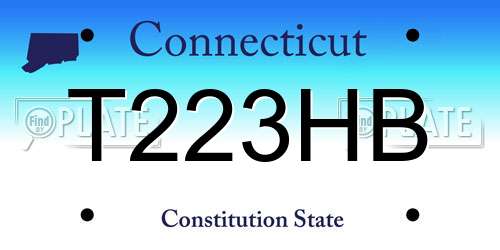 T223HB Connecticut License Plate