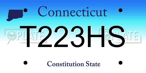 T223HS Connecticut License Plate