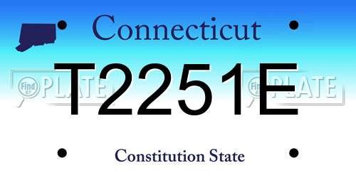 T2251E Connecticut License Plate