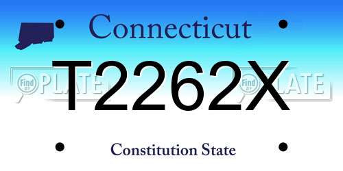T2262X Connecticut License Plate