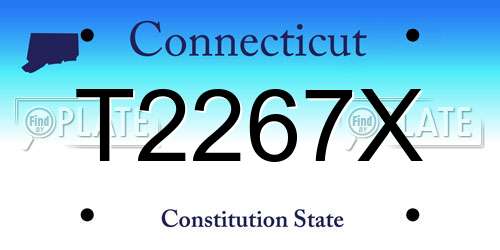 T2267X Connecticut License Plate