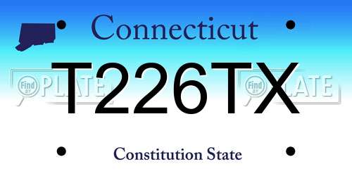 T226TX Connecticut License Plate