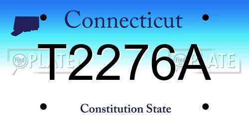 T2276A Connecticut License Plate
