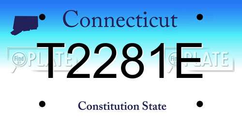 T2281E Connecticut License Plate