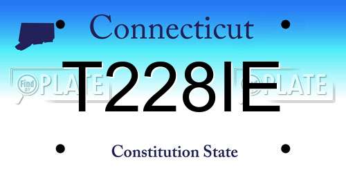 T228IE Connecticut License Plate
