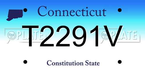 T2291V Connecticut License Plate