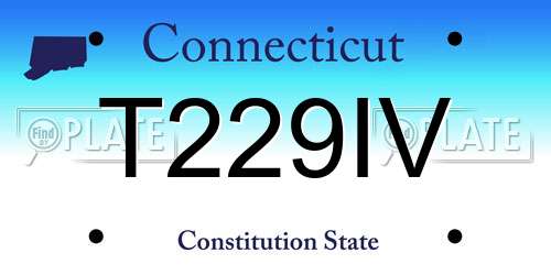 T229IV Connecticut License Plate