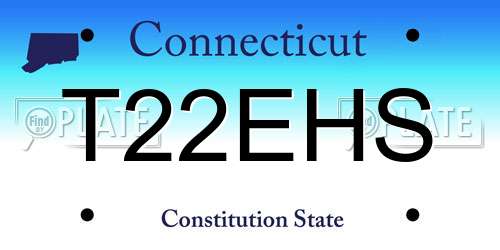T22EHS Connecticut License Plate