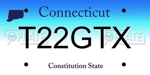 T22GTX Connecticut License Plate