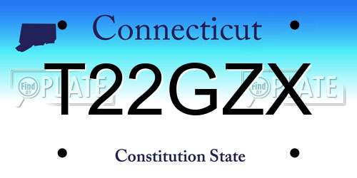 T22GZX Connecticut License Plate