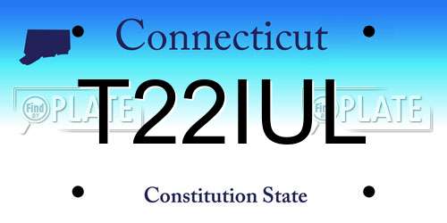 T22IUL Connecticut License Plate
