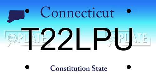 T22LPU Connecticut License Plate