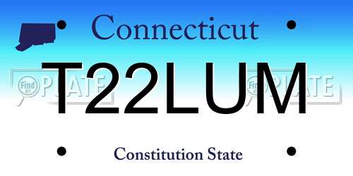 T22LUM Connecticut License Plate