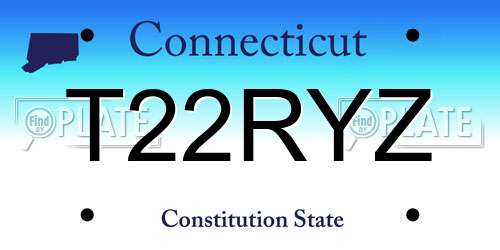 T22RYZ Connecticut License Plate