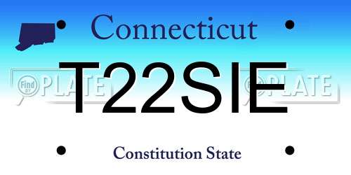 T22SIE Connecticut License Plate