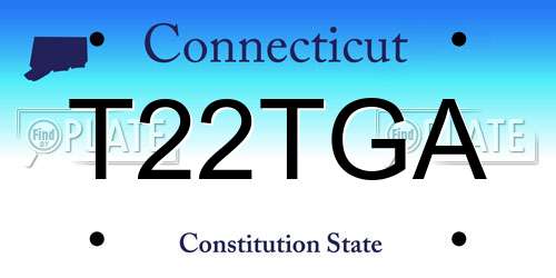 T22TGA Connecticut License Plate