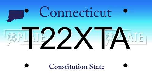 T22XTA Connecticut License Plate