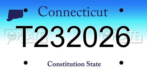 T232026 Connecticut License Plate